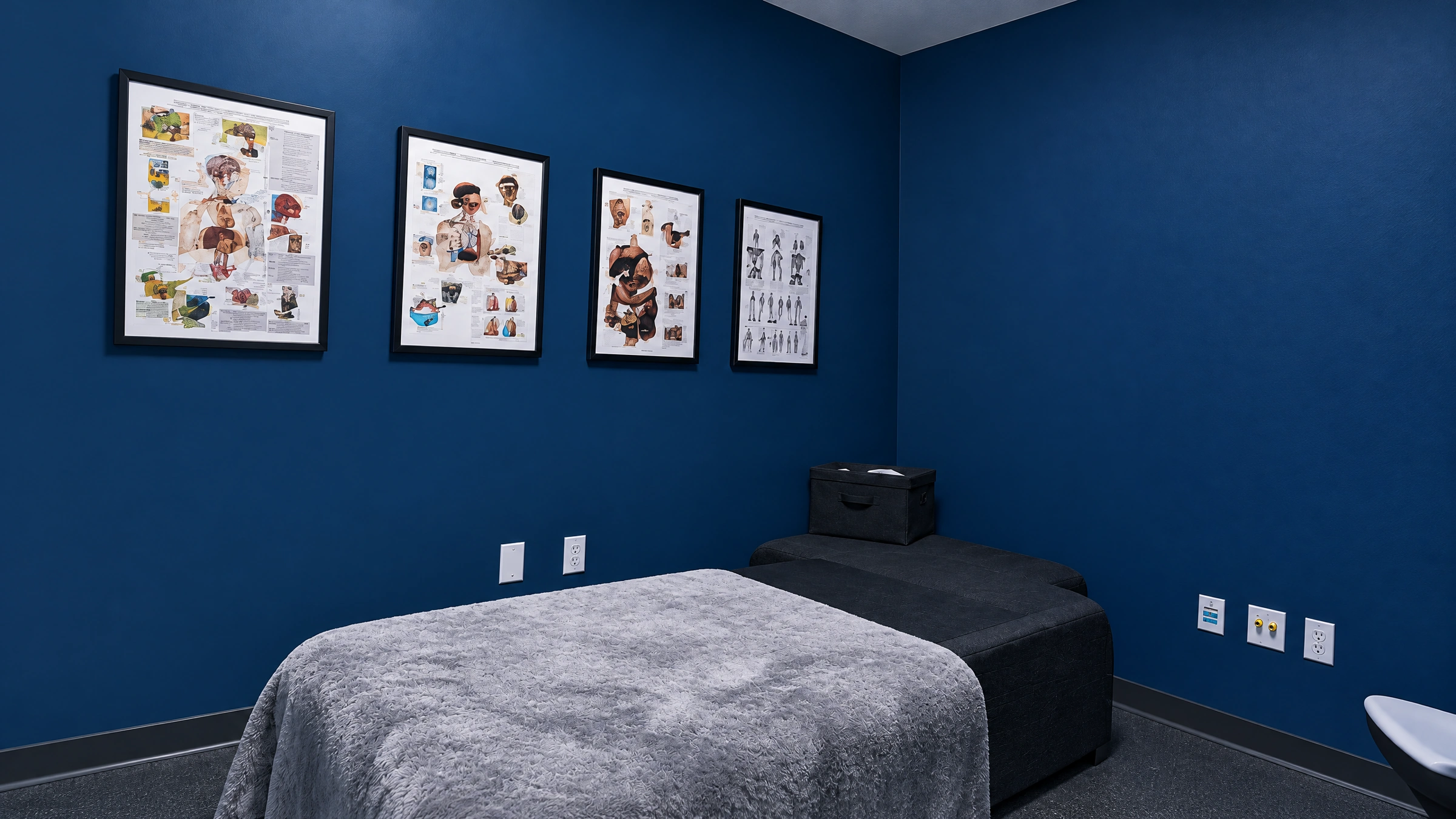 Private clinical treatment room with a treatment table at Elite Wellness