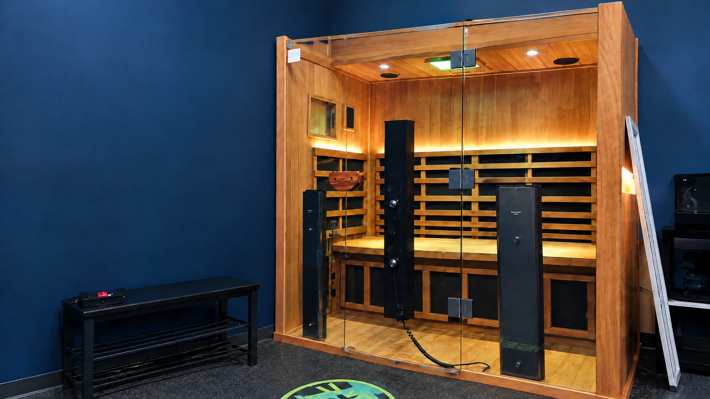 Infrared sauna in the Elite Wellness recovery area